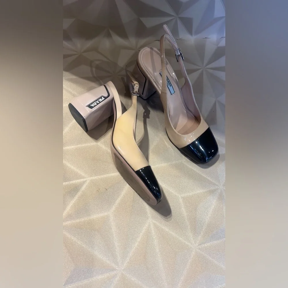 Prada Nude Patent Leather Pumps size EU37